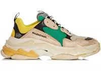 balenciaga chaussure homme daim beige-green-yellow